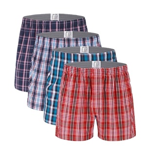 Boxer da Uomo a Quadri Vestibilità Ampia, Mutande Traspiranti in Tessuto, Multipack, Abbigliamento Casual da Notte, Fornitore all'Ingrosso - Product Image 1