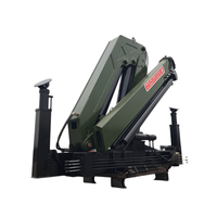Grue à flèche articulée hydraulique de 4 tonnes, moteur diesel, grue montée sur camion pliable, personnalisable pour les projets de construction