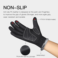 Gants de cyclisme d'hiver antidérapants, résistants aux éclaboussures, doublés de velours, à doigts longs avec fermeture éclair, unisexes, pour la conduite sur vélo de route
