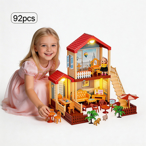 Casa de Muñecas de Juguete de Plástico para Niños, con Muebles y Accesorios, para Niños de 5 a 7 Años, Juego Creativo de Simulación, Set de Regalo - Product Image 3