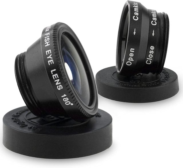 Universal 3 in 1 Cell Phone Camera Lens Kit Includes Fish Eye 2 1 Macro Wide Angle Lens for Smartphones