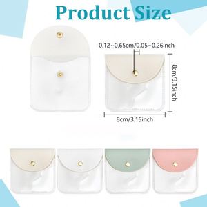 Clear <b>Small</b> Jewelry Pouches Square PU Leather and PVC Gift <b>Bags</b> Travel Jewelry <b>Bags</b> for Ring Bracelet Necklace - Product Image 4