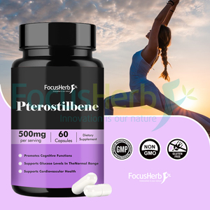 FocusHerb OEM CAS 537-42-8 Pterostilbene Extracto en polvo 500mg Pterostilbene Cápsulas - Product Image 4