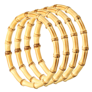 Bamboo Rings Handles Purse Crafting Purse Handles Handbag Handles for DIY Making, Diameter 12/14/15 cm - Product Image 1