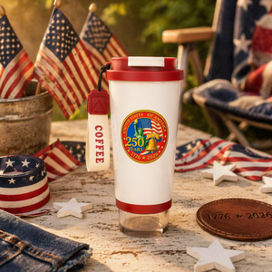 Vaso de Acero Inoxidable de Doble Pared de 16 oz, Edición Patriótica del 250 Aniversario de EE. UU. 1776-2026, Taza de Viaje con la Frase 'We The People', Regalo del 4 de Julio - Product Image 1