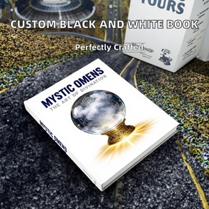 Livre personnalisé imprimé avec couverture blanche et noire, reliure parfaite, impression offset, carton rigide, délai estimé - Product Image 2