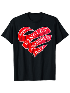 T-Shirt Retrò con Stampa Cuore Rosso per Uomo, Manica Corta Traspirante, Vestibilità Regolare, 100% Cotone Jersey, Collo Tondo, Logo Frontale - Product Image 1