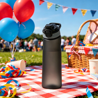 Bouteilles de sport écologiques sans BPA en Tritan+PP de qualité alimentaire avec couvercle à ouverture rapide et paille intégrée pour le camping, la gym, la maison et l'école