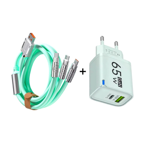 High <b>Power</b> 65W Charger Kit with 3 in 1 Multi Type <b>USB</b> <b>Cable</b> Super Fast Charge Cord for All Mobile Devices - Product Image 1