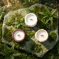 Handgemachte Soja-Bienenwachs Alien-förmige Aromatherapie-Kerze im Keramikgefäß Umweltfreundlich Langlebig Modernes Design Ostern Diwali