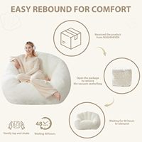 Fauteuil Poire Géant Max - Confort Ultra-Doux et Moelleux pour Adultes et Adolescents - Canapé de Sol avec Accoudoirs pour Jeux et Lecture