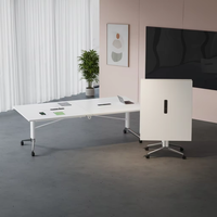 Table de conférence pliante en bambou MEKIA, mobile et détachable, pour bureau, moderne, simple, pour formation, 10 places, pieds en métal, multifonctionnelle