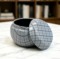 Boîtes rondes en métal pour bougies JH, design actuel, avec impression offset, pour cadeaux et artisanat