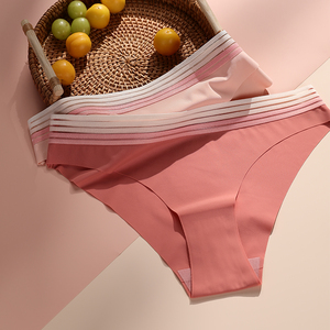 Elasticidad encaje cintura Ropa Interior De Mujer Ropa interior sin costuras Color sólido corte láser bragas de mujer descaradas - Product Image 5