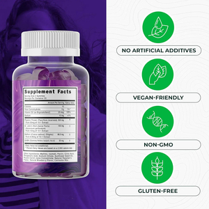 OEM Private Label zafferano Gummies integratore arricchito con GABA, erba di San Giovanni, passiflora per adulti Focus supporto all'umore - Product Image 3