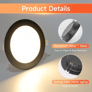 Canmeijia - Lámpara de Techo <span class=keywords><strong>LED</strong></span> Redonda Empotrada de Hierro de 6 W-18 W, Ultrafina, de Metal, para Interiores, Iluminación <span class=keywords><strong>LED</strong></span> - Product Image 4