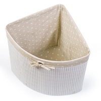 Panier à Linge en Bambou Pliant en Forme d'Angle, Assez Blanc et Pratique, avec Couvercle et Doublure, Bon Choix