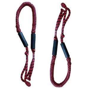 2 Pack Elastic Cord Marine Mooring Rope Floating Rope Bungee Dock Lines With Eyelet For Boats