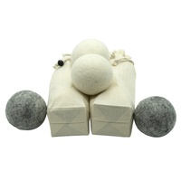 Boules de séchage en feutre de laine de mouton 100% de Nouvelle-Zélande, 70 mm, écologiques, réutilisables, faites à la main par des femmes népalaises, logo personnalisé, lot de 3