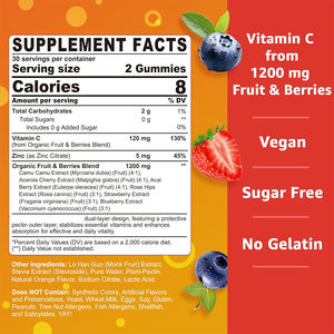 OEM/ODM Gummies <span class=keywords><strong>Vitamin</strong></span> <span class=keywords><strong>C</strong></span> yang dapat disesuaikan untuk dewasa & anak-anak tanpa gula, suplemen makanan <span class=keywords><strong>Vitamin</strong></span> <span class=keywords><strong>C</strong></span> kunyah organik alami - Product Image 3