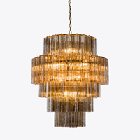 Luminaire Murano moderne personnalisé Lampe suspendue en verre gris fumée Lustre de décoration d'intérieur pour salon