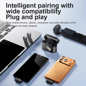 Micrófono Lavalier SX101 con Soporte <span class=keywords><strong>para</strong></span> Carga Durante el Uso, Cancelación de Ruido Profunda con IA, Captación Omnidireccional, Micrófono de Condensador Inalámbrico 2.4G - Product Image 3