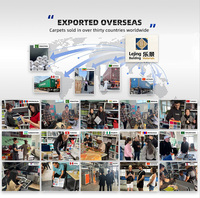 Dalles de moquette en polypropylène à boucles rayées, résistantes au feu, commerciales, carrées, douces, moyennes, adaptées aux animaux domestiques, pour la maison, le bureau, la salle de sport, l'école