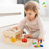 Jouets Montessori JET OEM, jouets éducatifs, boîte à lancer de balles, blocs sensoriels tactiles, planche de puzzle, colonne en forme de bloc pour enfants