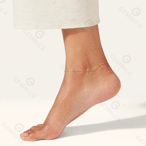 เครื่องประดับแฟชั่นอัญมณี925เงินสเตอร์ลิงสร้อยข้อเท้าเรียงซ้อนแบบบางเรียบง่าย - Product Image 3