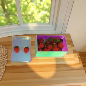 Acrylic Storage <b>Box</b> With Lid 15.5x10.4x10cm Stackable Desktop <b>File</b> Organizer Document Trays - Product Image 2