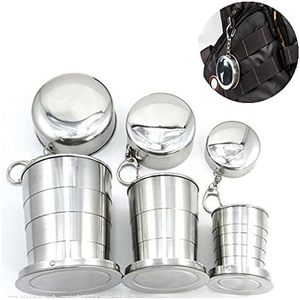 Design Outdoor Travel Portable Custom Stainless Steel Folding Water <b>Cup</b> Sports Retractable <b>Camping</b> Coffee <b>Cup</b> - Product Image 4