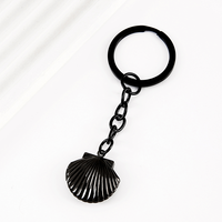 Ywyougang Porte-clés Coquillage en Acier Inoxydable 4 Couleurs, Cadre Photo Ouvrable, Pendentif Coquille, Cadeau