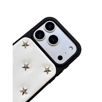 Coque Souple en TPU Minibook en Cuir avec Étoiles 3D Antichoc pour iPhone 17 16 Pro Max
