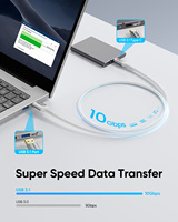 Cable de Datos USB a Tipo-C SUNGUY, Cable de Carga Rápida con Trenzado de Nailon para Teléfono Móvil, Banco de Energía y Automóvil