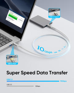 Cable de Carga Rápida Trenzado SUNGUY EType-C de 1.5m para Teléfono Móvil, Banco de Energía y Automóvil, Listo para Enviar - Product Image 2