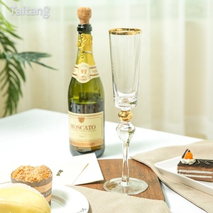 Verres à Champagne dorés élégants, pour mariage, flûtes, vente <span class=keywords><strong>en</strong></span> gros, - Product Image 4