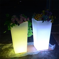 Macetas Inteligentes con Luces LED, Lámparas de Jardín para Exteriores, Resistentes al Agua, Iluminadas, para Plantas y Flores