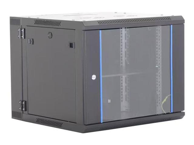 Custom 19-inch 18U Double-deck Wall-Mounted Server Rack SPCC Steel Powder-Coated Tempered Glass Doors IP20 Protection for Data