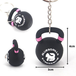 Mini Kettlebell Porte-clés Noir Rose PVC Pendentif Poids Simulé Accessoire Sac à Dos Voiture Logo Personnalisé Pris en Charge - Product Image 4
