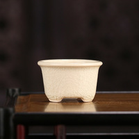 Pot de fleurs en porcelaine violette émaillée en gros - Mini pot créatif à trois pieds, à bouche ronde, pour table ou sol, idéal pour plantes succulentes et bonsaïs de jardin