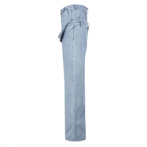 Moda 90s Streetwear bolsillos pierna ancha cintura alta recto Y2k pantalones de mezclilla Vintage <span class=keywords><strong>Cargo</strong></span> pantalones holgados Jeans mujeres - Product Image 2