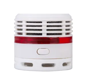 Jbayo — MINI détecteur de fumée autonome, de type compact, avec batterie intégrée de 10 ans, bouton de test certifié CE, fonction hushusch