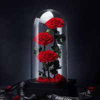 Roses éternelles personnalisées, cadeau pour la Saint-Valentin, la fête des mères, fleurs préservées éternelles, roses éternelles dans un dôme en verre