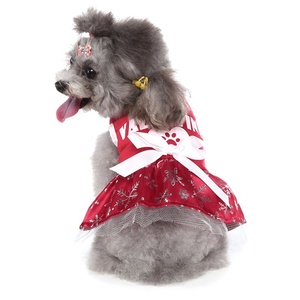 ชุดวาเลนไทน์สำหรับสุนัข-สีแดง 'สวีท ลิล วาเลนไทน์' ชุดวันหยุดลายเกล็ดหิมะ โพลีเอสเตอร์ ชุดน่ารักสำหรับสุนัข - Product Image 3