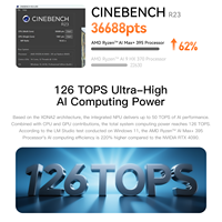Mini PC Beelink GTR9 Pro, AMD Ryzen AI Max+ 395, 128GB LPDDR5X, 140W TDP, Computadora de Escritorio para Juegos, Doble 10GbE, Servidor AI en Clúster