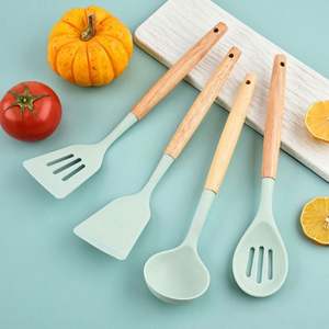 Raybin Wholesale 12-Piece Eco-Friendly Heat Resistant Kitchen Cooking Utensil Set Holder <b>Baking</b> Gadget Nonstick <b>Silicone</b> Spatula - Product Image 4