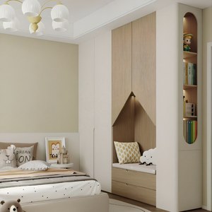 <span class=keywords><strong>Armario</strong></span> Infantil de Diseño Moderno y Atractivo para Niñas y Niños, Mueble de Dormitorio de Madera Resistente, Gran Capacidad, Ahorro de Espacio, Ligero - Product Image 4