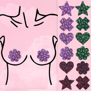 Cubiertas de pezón reactivo UV estilo punk oscuro desechable de múltiples formas <span class=keywords><strong>para</strong></span> mujer, ropa de fiesta <span class=keywords><strong>para</strong></span> discoteca - Product Image 1