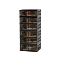 Organizador de Zapatos Plegable de Plástico XY8515, Diseño de una Sola Pieza, Fácil de Montar, Caja Organizadora de Zapatos Plegable