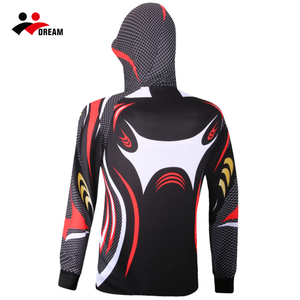 เสื้อตกปลามีฮู้ดแห้งเร็วพร้อม <span class=keywords><strong>SPF50</strong></span> 3D ลายพิมพ์ซับลิเมชันสำหรับบ่อน้ำบัวตลก - Product Image 6